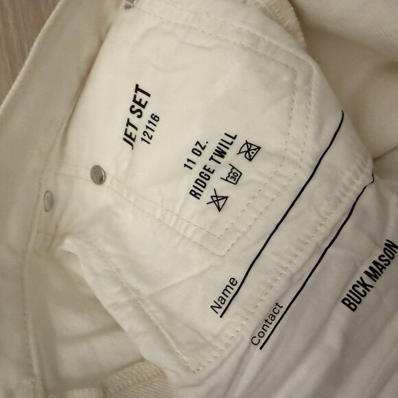 Buck Mason Jet Set Wide Leg High-Rise Jeans in Natural/White Size 29 - Picture 9 of 9